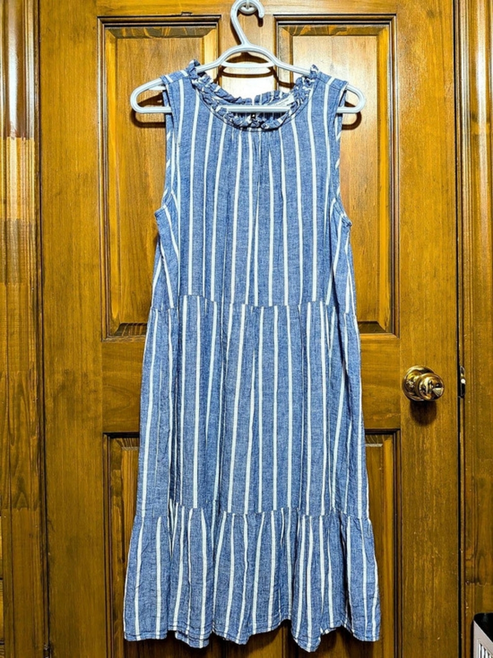 Mossimo Lounge Striped Linen Blend Maxi Dress Size Medium